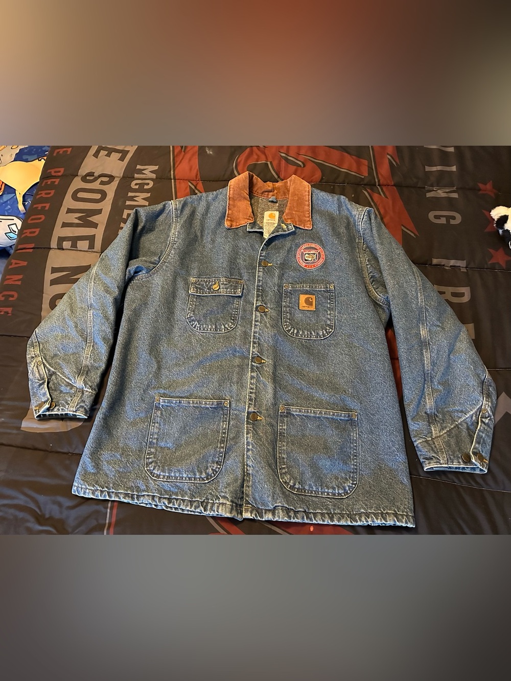 Vintage Carhartt Blanket Lined C59DST Jacket Denim Chore Barn Coat Men’s XL USA